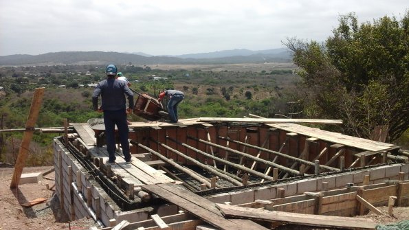 Concrete pour for the pool